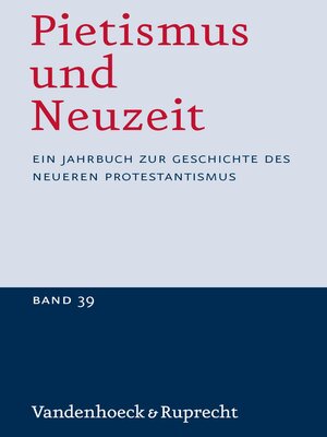cover image of Pietismus und Neuzeit Band 39 – 2013